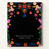 Carnet Art floral mexicain Nom Recette Réserver un cadeau (Dos)