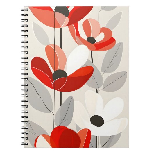 Carnet Art Floral Moderne Impression (Devant)