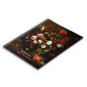 Carnet Art floral personnalisé Nom en écriture élégante e (Côté gauche)