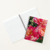 Carnet Art Floral Rose rayé rose et blanc (Intérieur)