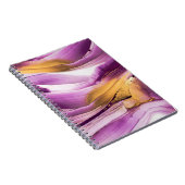 Carnet Art fluide, texture dorée lilas marbrée. (Côté Droit)
