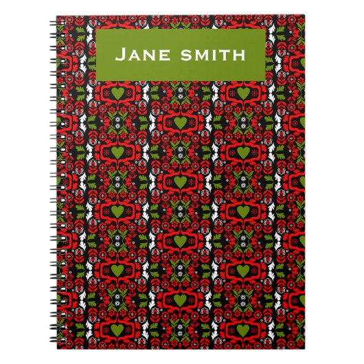 Carnet Art folklorique de fleurs abstraites boho (Devant)