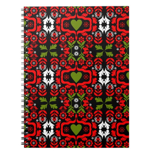 Carnet Art folklorique de fleurs abstraites boho (Devant)