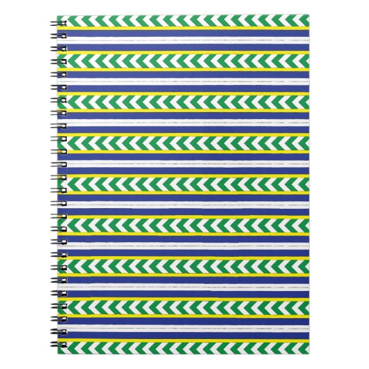 Carnet Art folklorique letton vert et bleu letton (Devant)