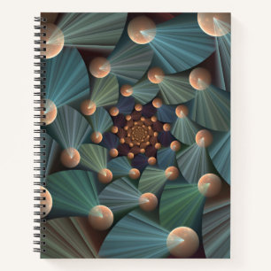 Carnet Art Fractal Abstrait Avec Profondeur Bleu Brown Ar