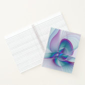 Carnet Art Fractal Abstrait rose bleu turquoise (Intérieur)