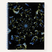 Carnet Art fractal bleu et noir Sage (Devant)