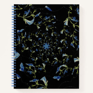 Carnet Art fractal bleu et noir Sage