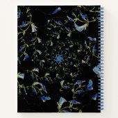 Carnet Art fractal bleu et noir Sage (Dos)