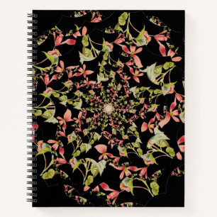 Carnet Art fractal de Begonia rose vert tendre
