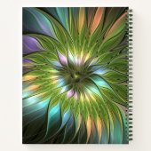 Carnet Art Fractal Fleur Imaginaire Coloré Lumineux (Dos)