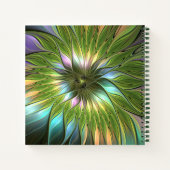 Carnet Art Fractal Fleur Imaginaire Coloré Lumineux (Dos)