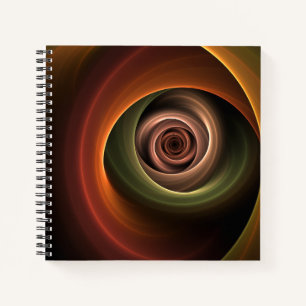 Carnet Art fractal moderne abstrait en spirale 3D couleur
