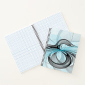Carnet Art fractal moderne gris anthracite abstrait bleu (Intérieur)