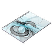 Carnet Art fractal moderne gris anthracite abstrait bleu (Côté gauche)