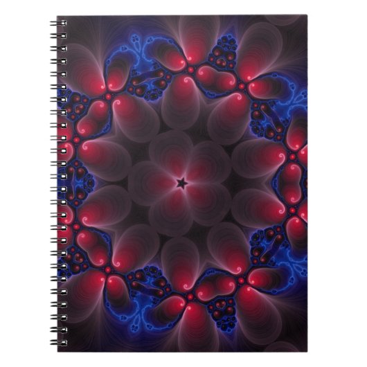 Carnet Art fractal numérique violet cool (Devant)