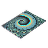 Carnet Art fractal spirale abstrait bleu turquoise orange (Côté gauche)