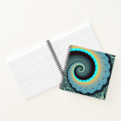 Carnet Art fractal spirale abstrait bleu turquoise orange (Intérieur)