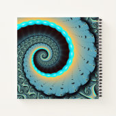 Carnet Art fractal spirale abstrait bleu turquoise orange (Dos)