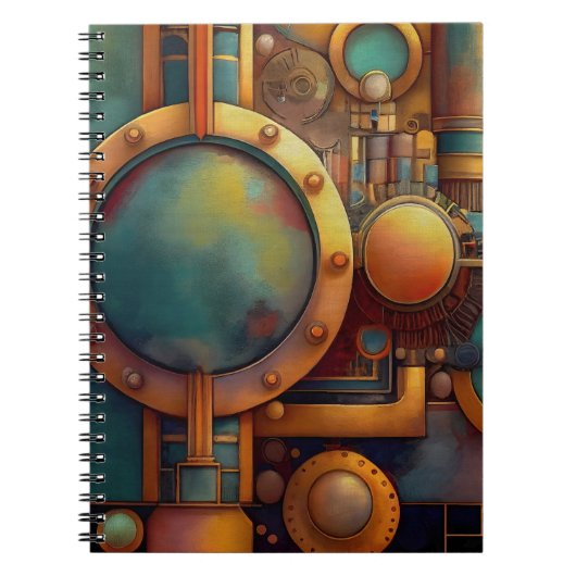 Carnet Art géométrique industriel steampunk (Devant)