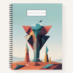 Carnet Art géométrique moderne en ton pastel bleu rose