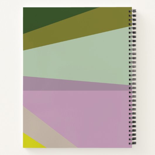 Carnet Art géométrique violet et vert personnalisé (Dos)