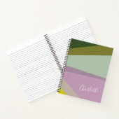 Carnet Art géométrique violet et vert personnalisé (Intérieur)