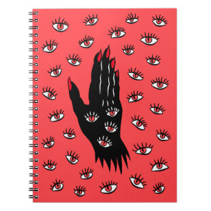 Carnet Art gothique d'Halloween - Yeux Éffrayants à main