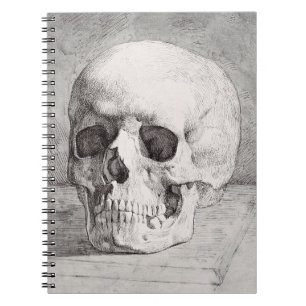 Carnet Art graphique de crâne : conception d'encre minima