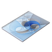 Carnet Art graphique fractal abstrait bleu gris moderne (Côté gauche)