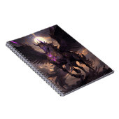 Carnet Art Imaginaire noir violet Unicorne (Côté Droit)