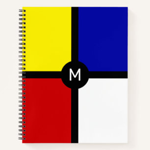 Carnet Art inspiré de Mondrian et couleurs de base élégan