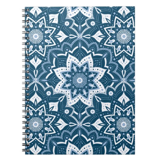 Carnet Art Islamique sans couture Bleu coloré (Devant)