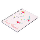 Carnet Art japonais moderne simple à fleurs roses (Côté gauche)