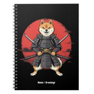 Carnet Art japonais Shiba Inu Samurai Design graphique