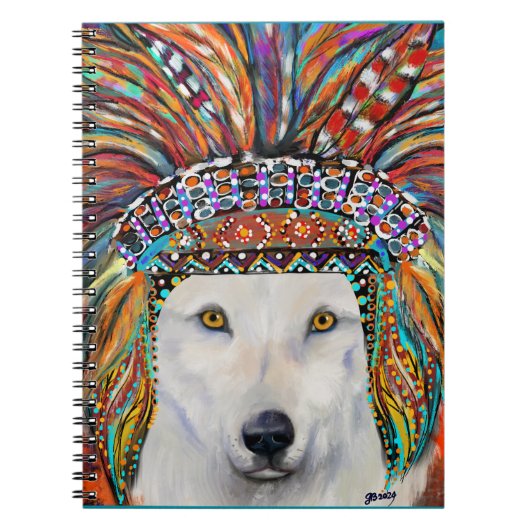 Carnet Art Loup Blanc (Devant)
