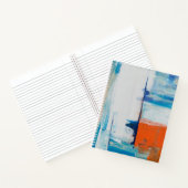 Carnet Art Moderne Bleu et Orange Abstrait (Intérieur)