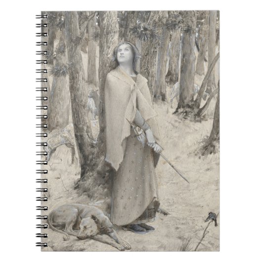 Carnet Art Monochrome Forêt-Dame Médiévale (Devant)
