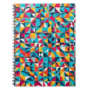 Carnet Art Motif géométrique rétro coloré