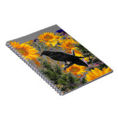 Carnet art noir de corneille et de tournesols (Côté Droit)