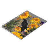 Carnet art noir de corneille et de tournesols (Côté gauche)