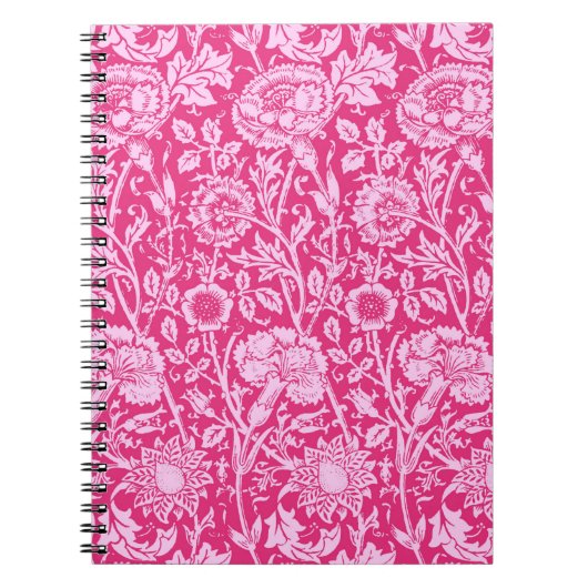 Carnet Art Nouveau Carnation Damask, Fuchsia rose (Devant)
