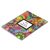 Carnet Art Nouveau Fleur Et Roues Notes Abstraites (Côté gauche)