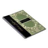 Carnet Art Nouveau Floral Bordure Nom du devis Élégant (Côté Droit)