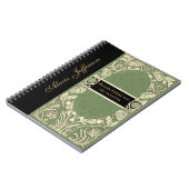 Carnet Art Nouveau Floral Bordure Nom du devis Élégant (Côté gauche)