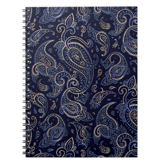 Carnet Art Nouveau Floral Denim Design (Devant)
