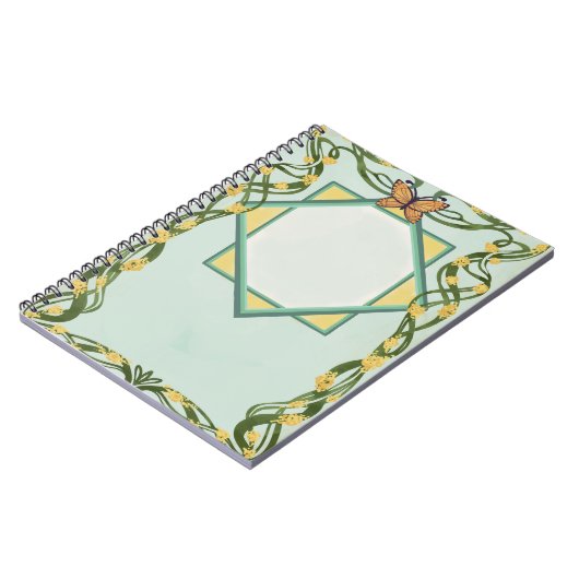 Carnet Art Nouveau Golden Mimosa Spiral Notebook (Côté gauche)