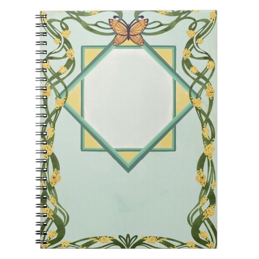 Carnet Art Nouveau Golden Mimosa Spiral Notebook (Devant)