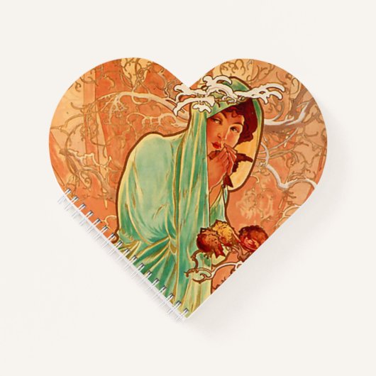 Carnet Art Nouveau Hiver d'Alphonse Mucha (Devant)