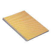 Carnet Art Nouveau jaune Jonquil papier peint fleuri damé (Côté Droit)